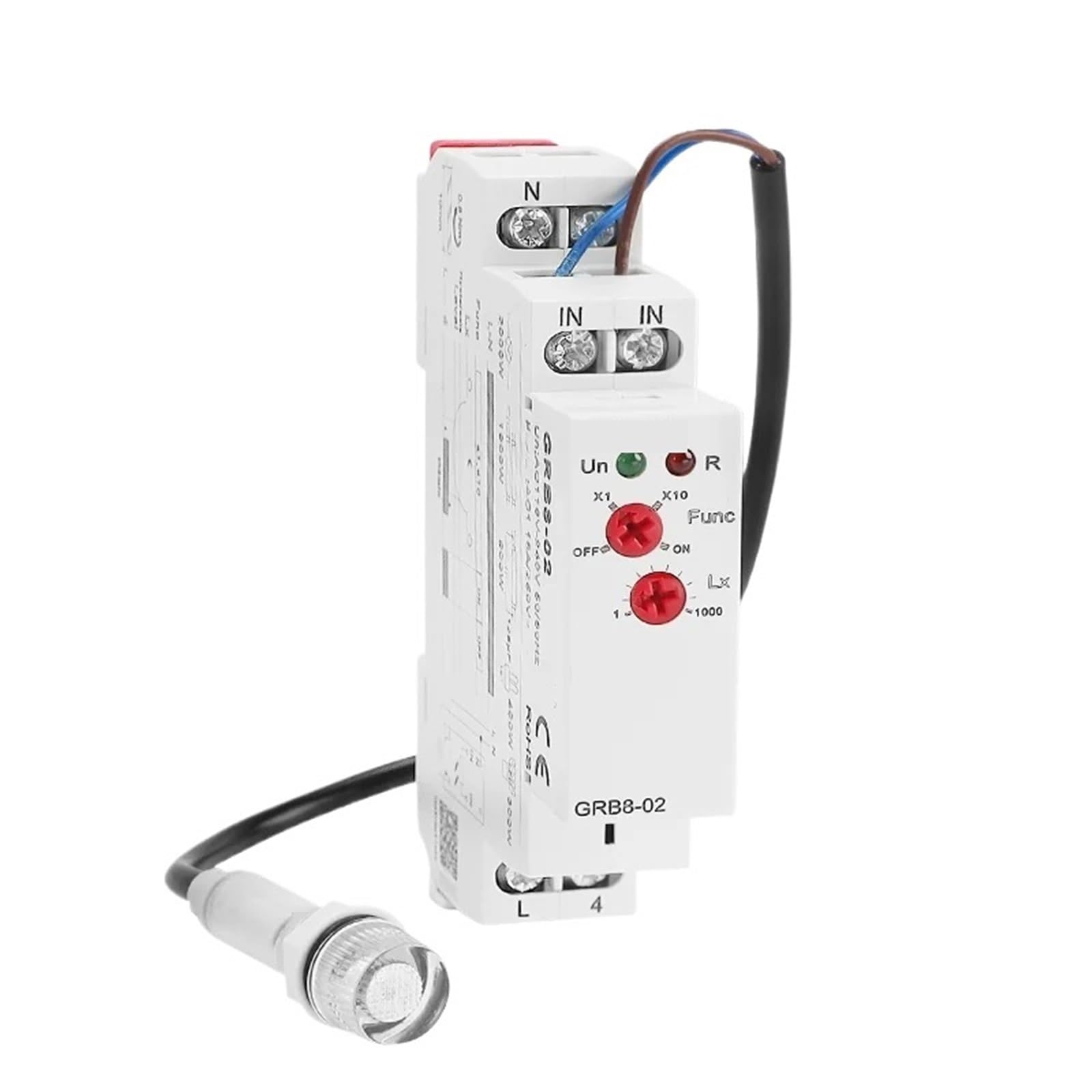 QAZXSEMUI 1pcs GRB8-01/02 Switch AC110V-240V Street Light Sensor Din Rail Modular Relay 16A Automatic Switching(GRB8-01 AC110-240V)