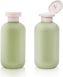 2 PCS Flip Cap Shampoo Bottles Empty Refillable Travel Size Bottles Sub Package Squeeze Bottles Plastic Bottles Shower Gel Bottle for Travel Lotion Shampoo Body Wash, 200ml