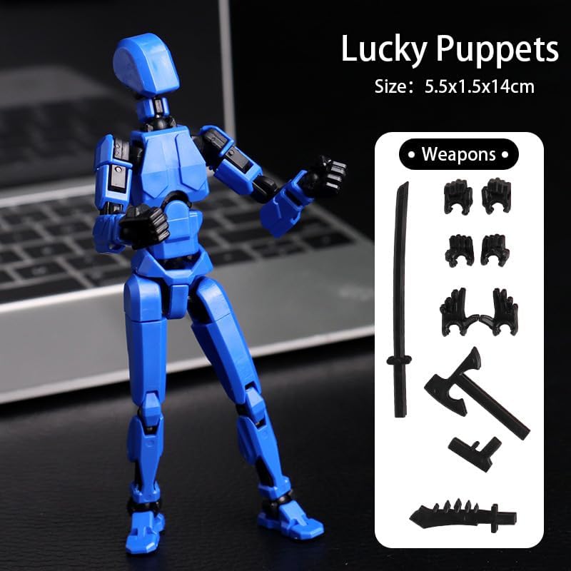 Assembly Completed Titan 13 Action Figure Set,Titan 13 Robot Action Figures 3D Printed Multi Jointed Movable,Nova 13 Action Figure,Decorations for Action Figures (Blue,1pc) - Image 2