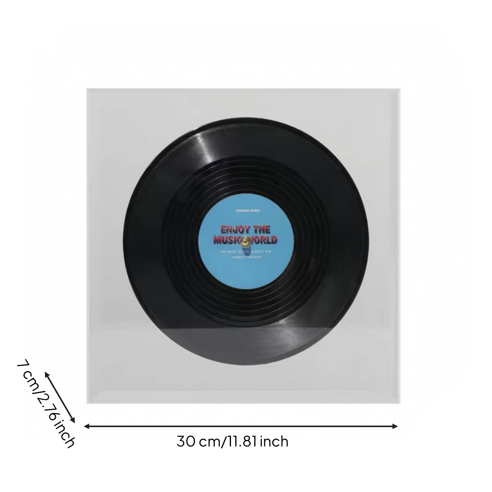 rockible Scatola in Acrilico con Disco Vinile Retro Riquadro in Acrilico Resistente Contenitore per Studio di Registrazione, Blu