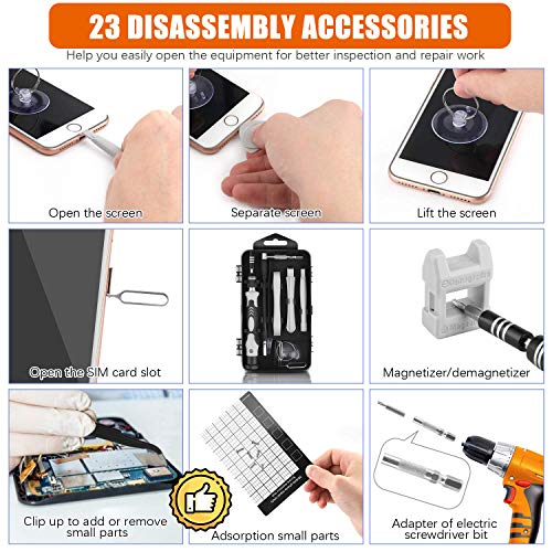 Precision Screwdriver Set Magnetic - Mini 124 in1 Professional Screw driver Tools Sets, PC Repair Tool Kit for Mobile Phone Tablet Computer Watch Camera Eyeglasses Electronic Devices DIY Hand Work