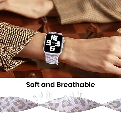 Image of Delidigi Stretchy Bands Compatible for Apple Watch Band Women 40mm 38mm 41mm 42mm 44mm 45mm 46mm 49mm, Nylon Braided Straps for iWatch Series 11 10 9 8 7 6 SE 5 4 3 Ultra 3 2 1