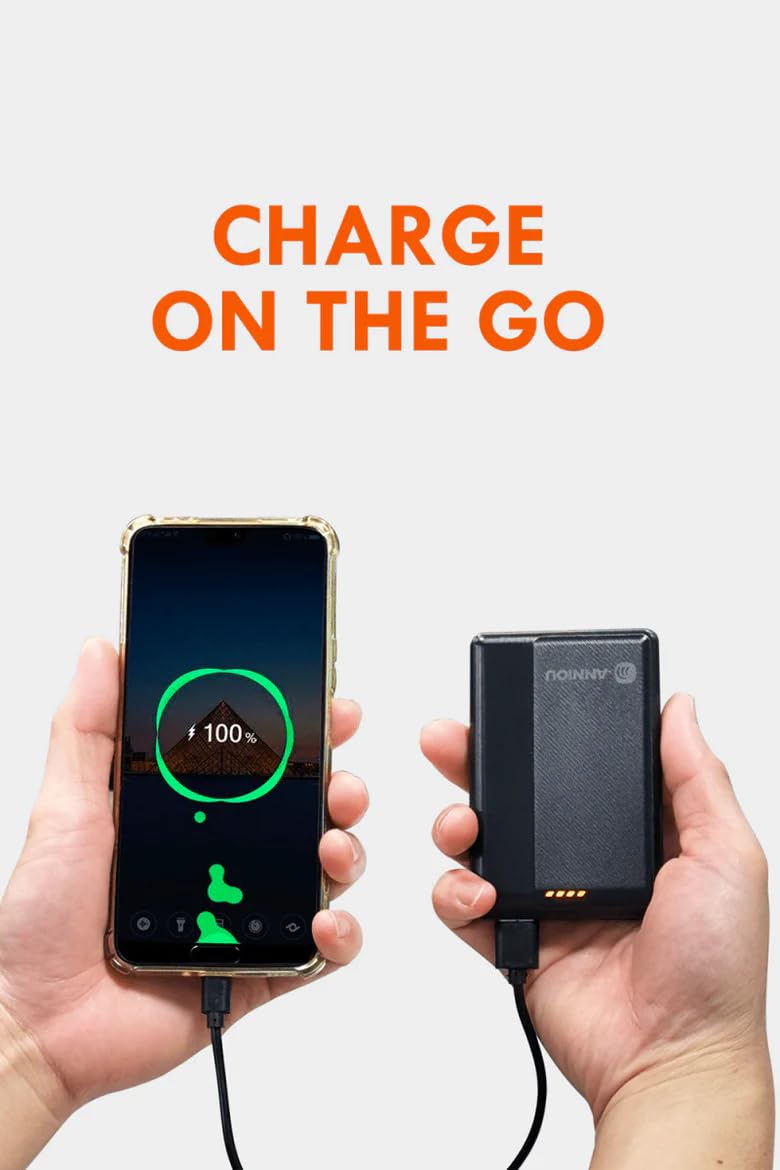 Power Bank portatile da 10000 mAh, caricabatterie di grande capacità con protezione NTC, tempo di riscaldamento di 18 ore, nero