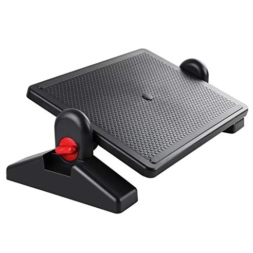 HUANUO Footrest Under Desk - Ergonomic Foot Rest Height Settings and Adjustable Tilt Locked Angles Office Foot Rest for Desk with Massage Surface for Home, Office