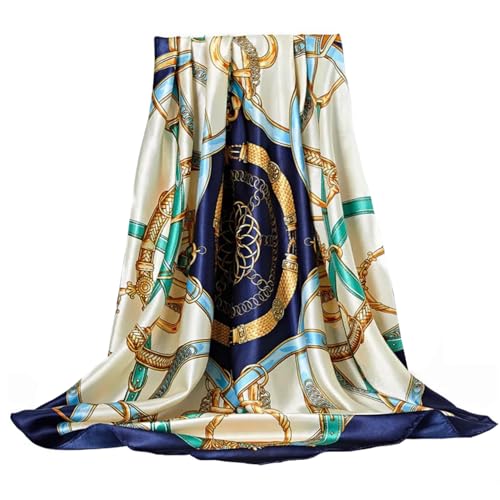 Silk Head Scarf for Women, 35x35 Skin-Friendly Elegant Square Scarf, Soft & Breathable Satin Head Scarf for Women Girls Birthday, Wedding, Mother's Day Gift,Silk Head Wrap for Sleeping