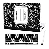 Laptop Plastic Hard Case MacBook Pro 13 Inch Matte Rubberized Hard Shell Sleeve Cover New MacBook Pro 13 Inch Case A2159 A1989 A1706 A1708 with Keyboard Cover and Dust Brush (Notebook Pattern-Black)