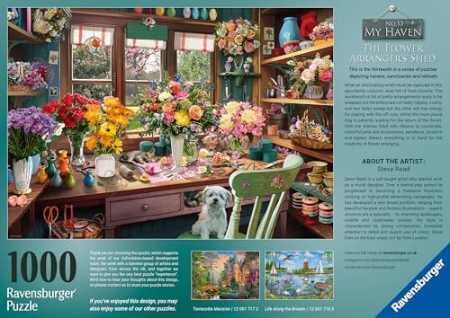 Ravensburger Flower Arranger's Shed 1000 Piece Puzzle for Adults - 3