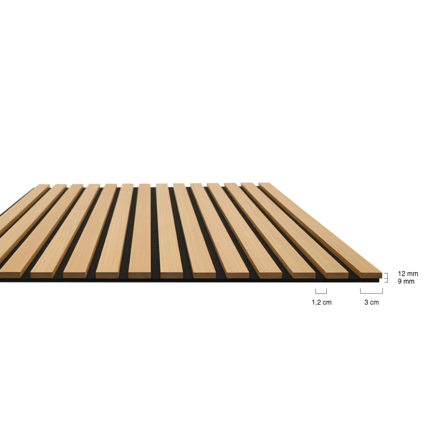 IDMarket - Panneaux acoustiques en tasseaux de Bois 240 x 60 cm Effet chêne Clair et Noir