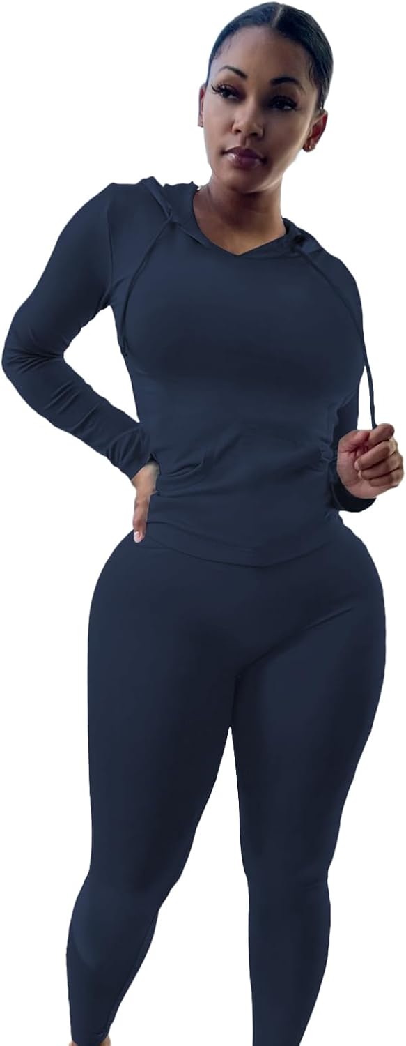 Mrskoala Two Piece Outfits For Women Workout Sets Long Sleeve Sweatsuit Tracksuits - Image 4