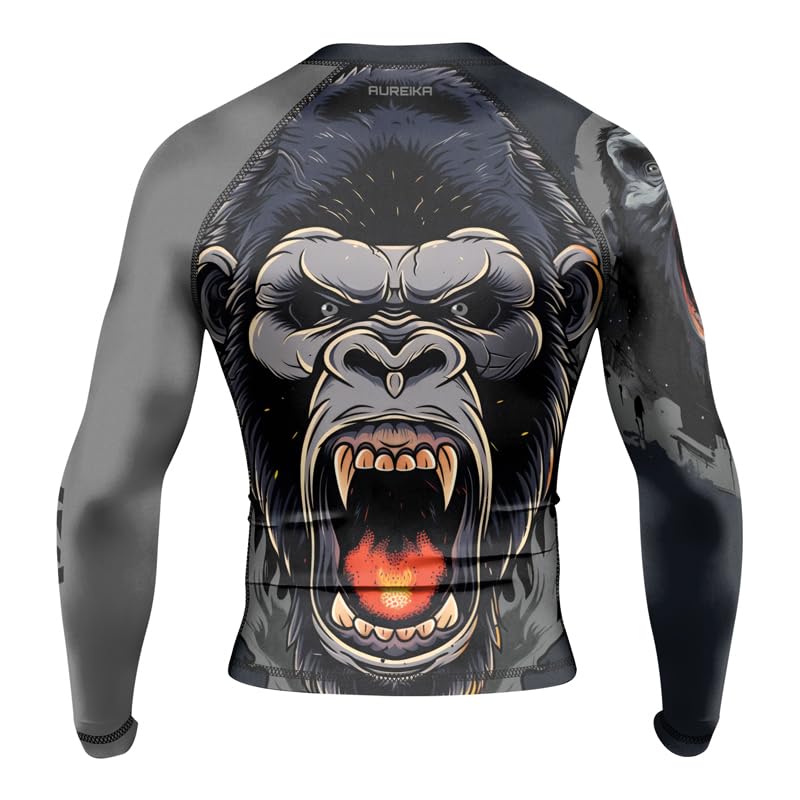 Gorilla Long Sleeve Compression Shirt Rash Guard – Premium Training Gear for BJJ Jiu Jitsu MMA Grappling Workouts3