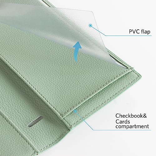 Image of CoBak Checkbook Cover for Women & Men - PU Leather Case with RFID Blocking | Classic Design Check Book Holder for Personal and Business