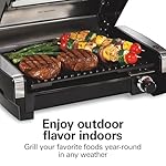 Hamilton Beach Electric Indoor Searing Grill with Viewing Window & Adjustable Temperature Control to 450F, 118 sq. in. Surface Serves 6, PFAS-Free Removable Nonstick Grate, Stainless Steel - Image 2