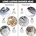 6 Function Adjustable Luxury Shower Head - High Pressure Boosting, Wall Mount, Bathroom Showerhead For Low Flow Showers, 2.5 GPM - Polished Brass