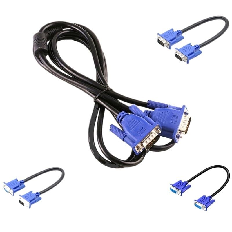 25 cm 10 cali HD15Pin VGA D-Sub krótki kabel wideo męski na męski M/M męski na żeński i żeński kabel RGB do monitora (30 cm, F-F)