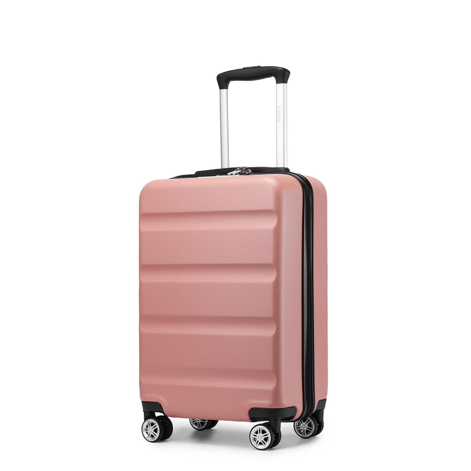 KONO Koffer Trolley Handgepäck Kabinenkoffer Leichte Hartschalengepäck mit TSA-Schloss und doppelte Spinnrollen für Reisen und Business 55x35x22cm, Nude