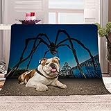 LAZIZI Flannel Fleece Throw Blankets 27.6 "X 39.4" Dog Black Spider Bedding Set Super Soft Fluffy Th