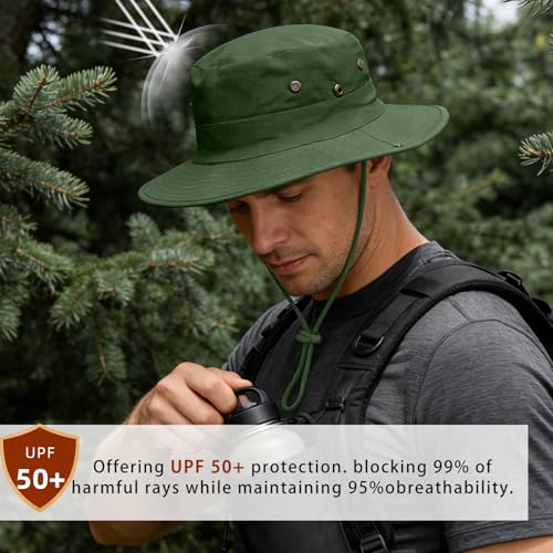 Image of Sun Hats for Men Women Boonie Hat Foldable Fishing Hat UPF 50+ Bucket Hat for Fishing Hiking Garden Safari Beach
