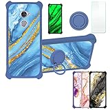 Aroepurt Coque pour Vodafone Smart V8 Coque Compatible avec Vodafone Smart V8 Coque �tui [avec Tremp� 9H Protection D'�cran] Case Support de Bague PC + Silicone JSL-LDL