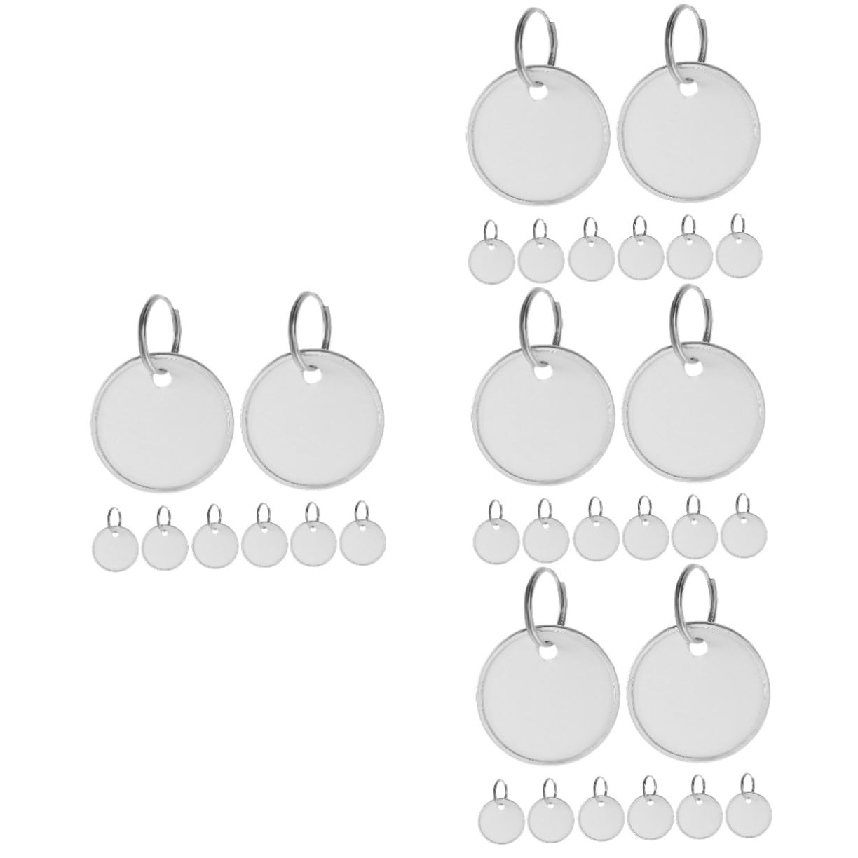BESPORTBLE Etichette Portachiavi Con Anelli Etichette Identificative Grandi Per Bagagli Etichette Con Piatte E Piccole Per Valigie Divise Con Anelli Portachiavi Con Etichette