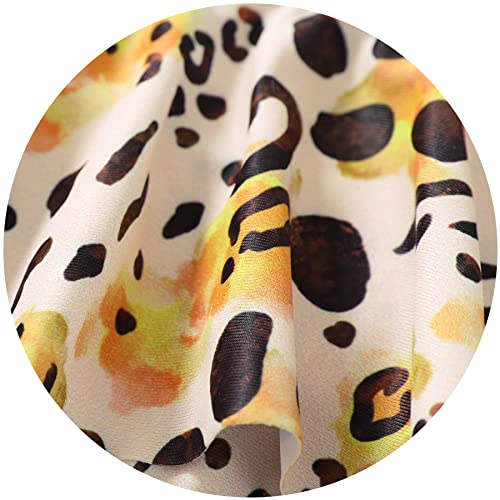 Image of YOUNGER TREE Toddler Swimsuit Girl 2-Pieces Leopard Bathing Suits Halter Top Bikini Bottoms Swimming Suit Kids Beach Swimwear
