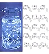 15 Pack Fairy String Lights, 30LED 9.8FT Battery Operated Starry Lights, Silver Wire Mini Firefly...