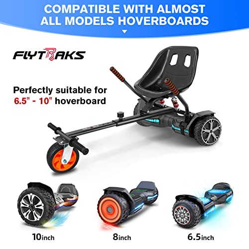 K2 Self-Balancing Scooter Go Kart with Rear Shock Absorption, Balancing Scooter Seat Attachment for 6.5" 8" 10" Tires, Adjustable Length & Off-Road Wheel( (Not Including Balancing Scooter)