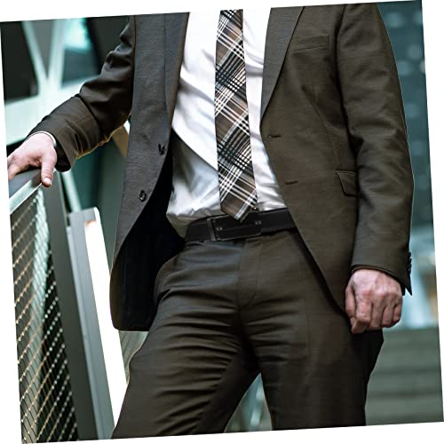 1 Pc Automatic Buckle Men's Belt Leather Business Waistband for Gentlemen4