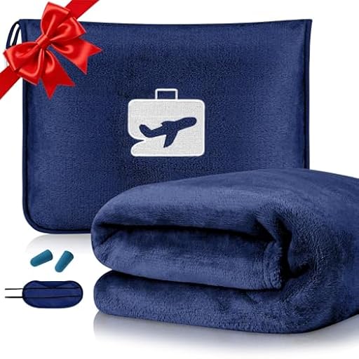 flintronic Manta de Viaje 2 en 1, Suave y Plegable, Manta Compacta para Oficina con Máscara de Ojo y Tapones para Oídos, Ideal para Hombres, Mujeres y Niños | Ya disponible en tu tienda friki favorita! En mundofriki.es!