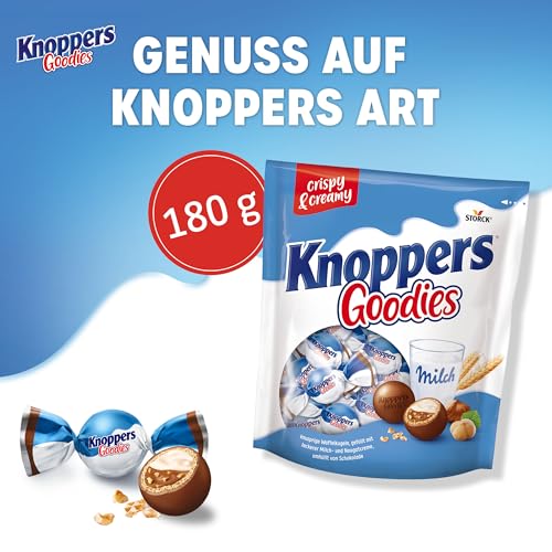 Knoppers Goodies Knusper Minis – 1 x 180g – knusprige Waffelkugeln gefüllt mit Haselnussstücken, Milch- und Nougatcreme, umhüllt von Schokolade 2