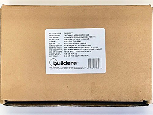CRACKMON 4020A Concrete Crack Monitors (50-Pack), Heavy-Duty Crack Gauge for Civil Infrastructure, Foundations, Buildings and Historic Preservation, Bulk Packaged