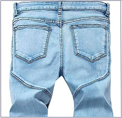 Skylinewears Mens Ripped Jeans, Distressed Destroyed Slim Fit Straight Leg Stretch Denim Pants4
