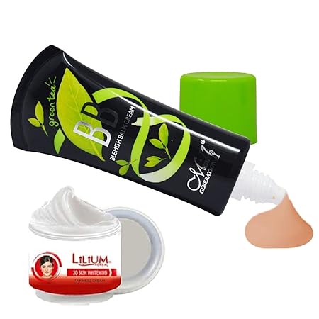 Adbeni MN BB Cream with Green Tea Extract, Shade- Beige Ivory, 40g (MN-F614) With 3D Skin Whitening Cream