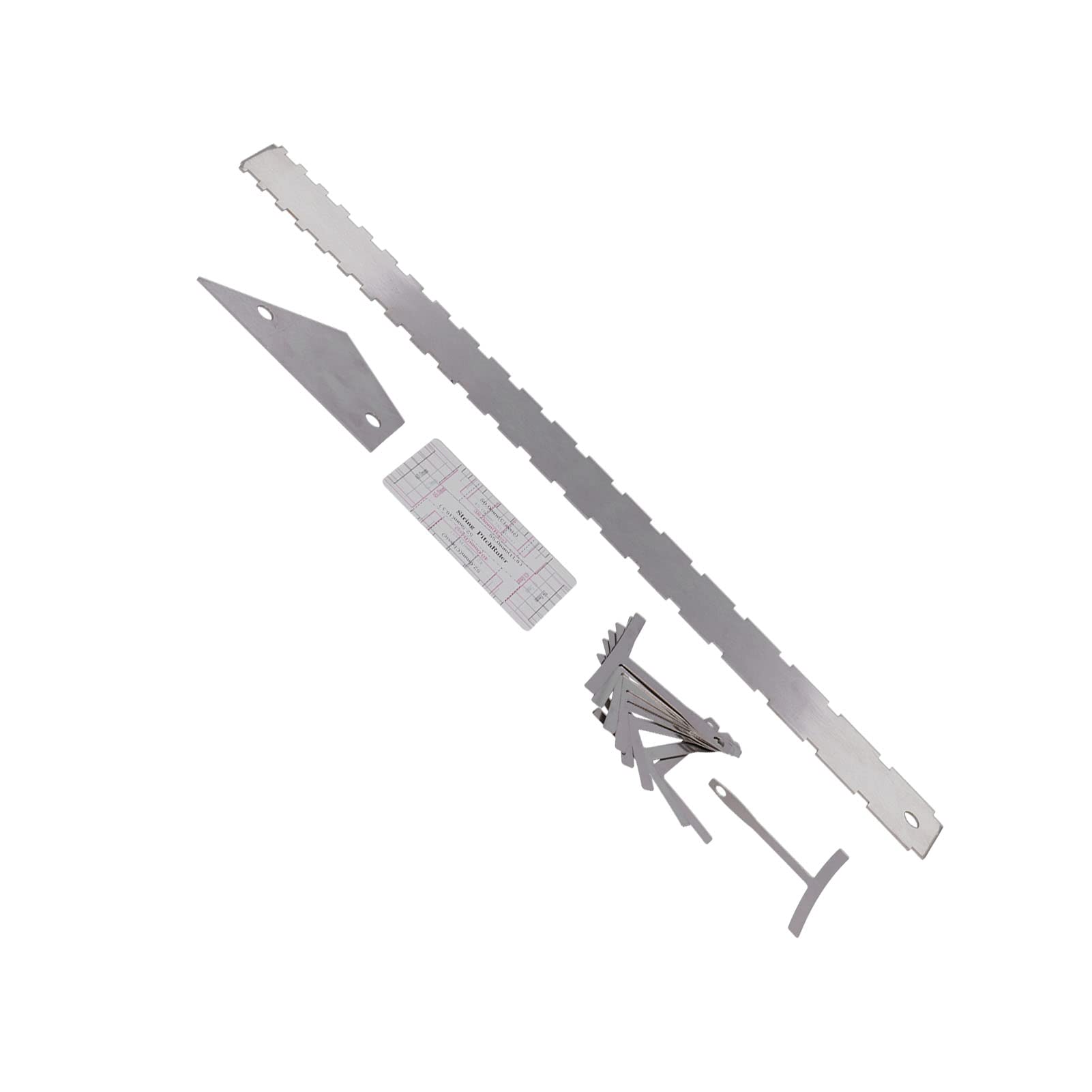 BRRNOO Outil de Corde de Guitare, Outils de Guitare, de Configuration de, Règle d'accord de, Ensemble d' de Mesure de, Kit de Règle de Nivellement 'accord 'arc de Cou argenté, Kit de Jauge