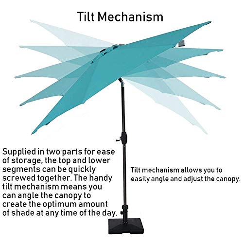 Parasol inclinable UV70+ avec manivelle pour terrasse