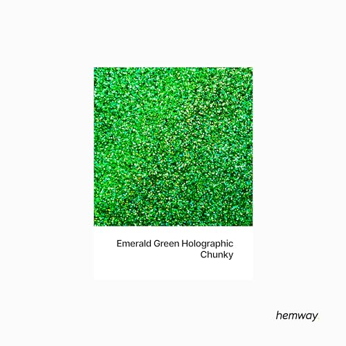 Hemway Ultra Sparkle Glitter Emerald Green Holographic 100g Chunky - Image 2