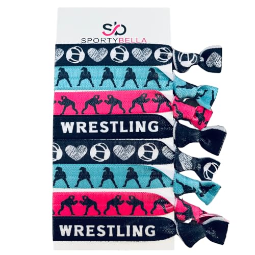 Sportybella Wrestling Hair Ties - No Crease Hair Elastics, Wrestler Gift