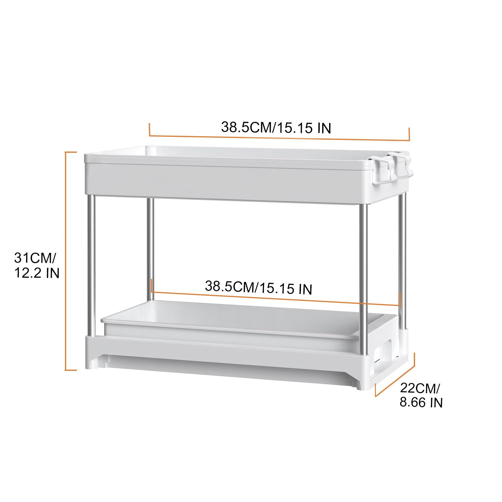 Fafeicy Organisateur Sous L'évier Organiseur Sous évier, étagère Coulissante En Forme De L à 2