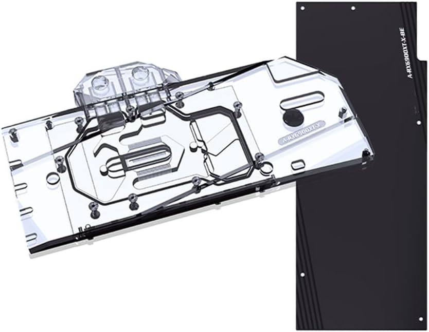 GPU Water Block Use for AMD RX6800/6800XT/6900XT Reference Edition Graphics Card - Copper GPU Water Cooling Block with Metal Backplate/RGB Aura 5V RBW