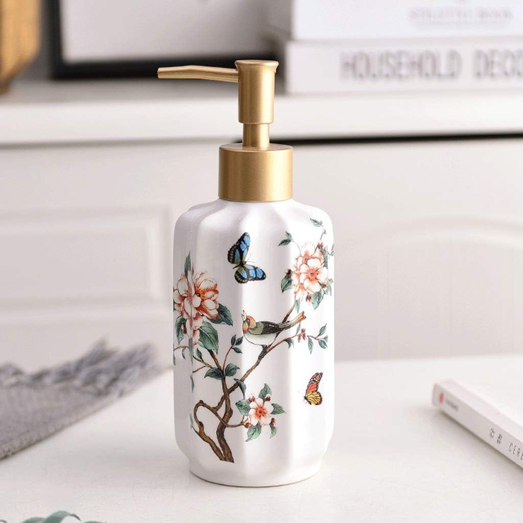 Europese Stijl Zeepdispenser Hervulbare Keramische Lotion Dispenser Druk Lege Vloeistofcontainers 11.8oz Handzeepdispenser