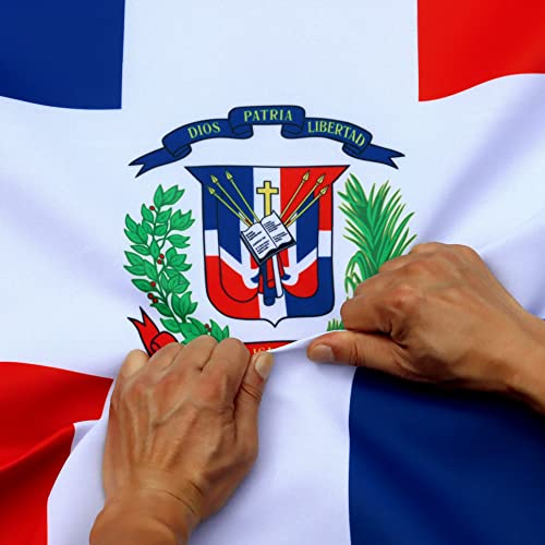 Anley Rip-Proof Technology Bandera de República Dominicana de doble cara de 3 capas de 3x5 pies - resistente a las arrugas - Las banderas nacionales dominicanas más fuertes y duraderas