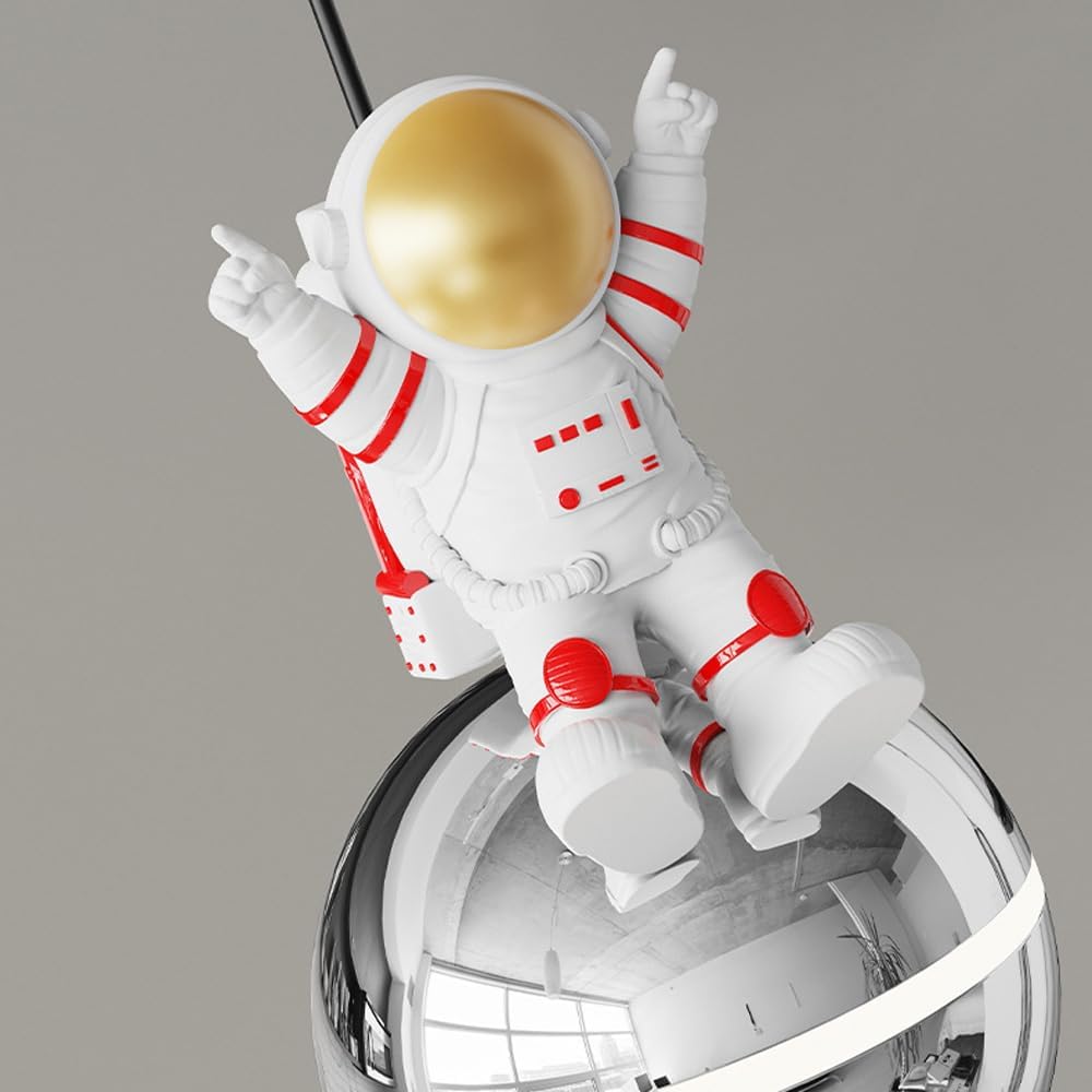 Modern Light Luxury LED Wall Sconce Astronaut Bedroom Wall Mounted Light for Kids Room Dimmable Black Mid Century Modern Wall Lamp Nordic Chrome Lighting Fixture for Bedside Living Room