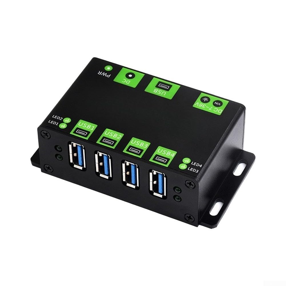 Distribuidor USB de 4 compartimentos de aluminio 7-36 V CC