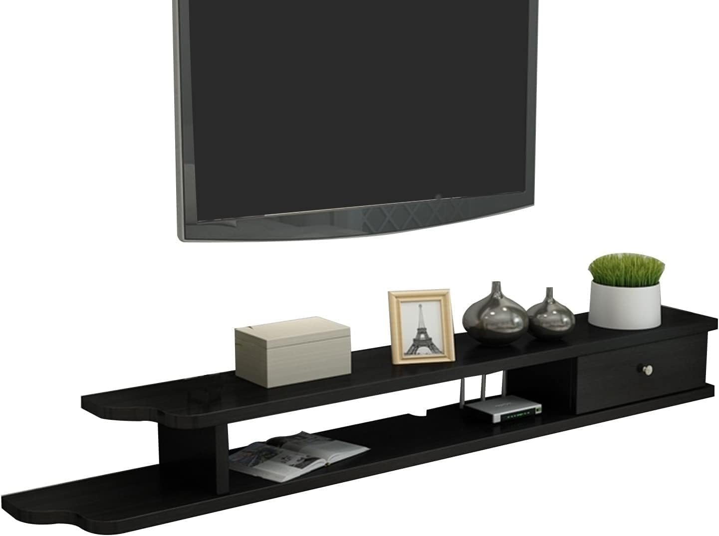 LFONDIGE Wall Mounted TV Unit, Asymmetric Wall Mounted Media Console