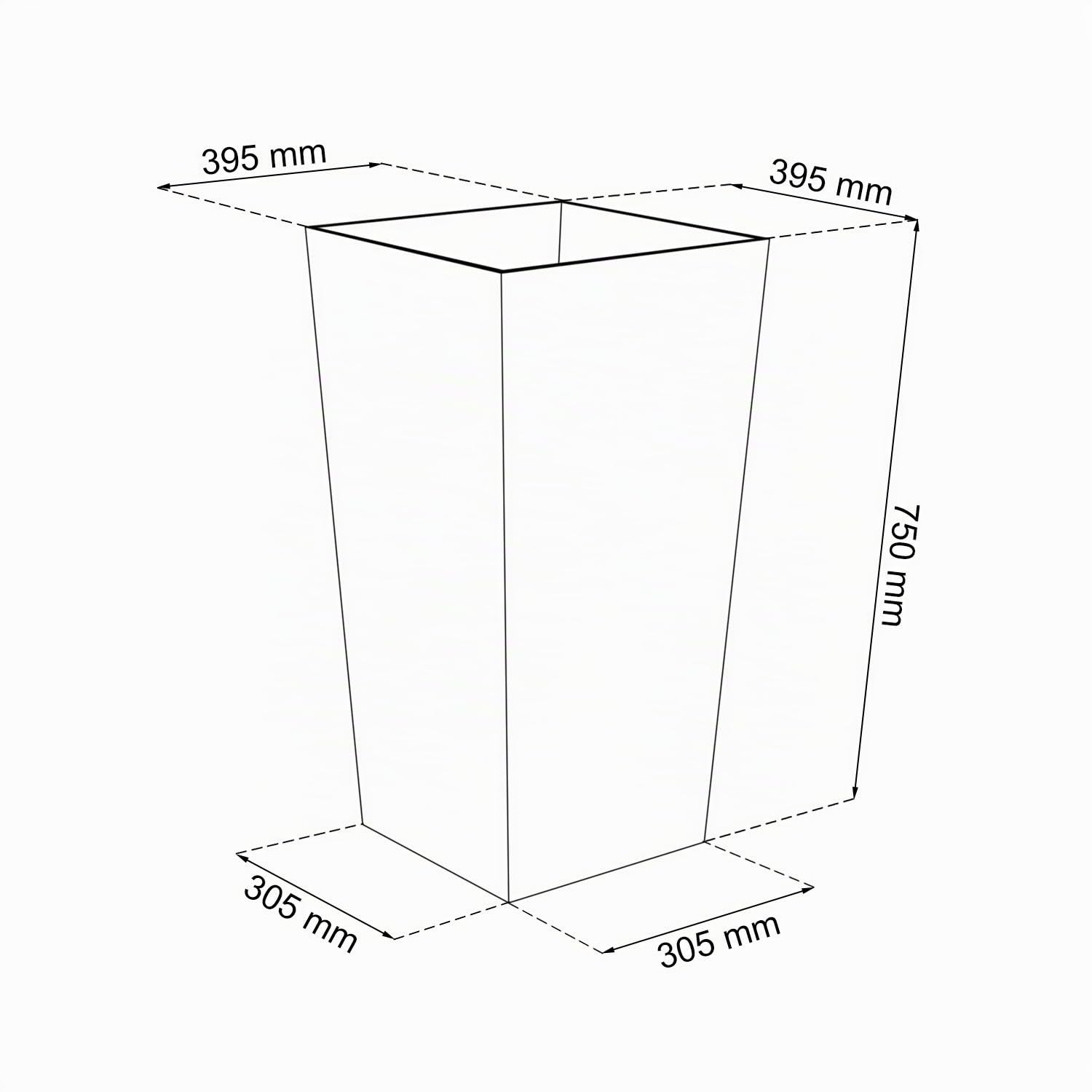 Prosperplast Urbi grand pot de 91,5 litres, plastique, 40 x 40 x 75 cm anthracite