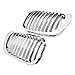 1 Pair Euro Style Front Kidney Grille Grill Chrome Compatible with BMW E46 325Ci 330Ci 3 Series 2DR 1999-2002, Single Slat