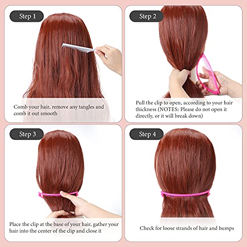 6 Pieces Banana Clip Clincher Combs Banana Combs Grip Comb Fishtail Fish Hair Lady Fish Shape Ponytail Banana Clip Girls Long Women Clamp Accessory (Yellow, Green, Rose Red) #TOP3
