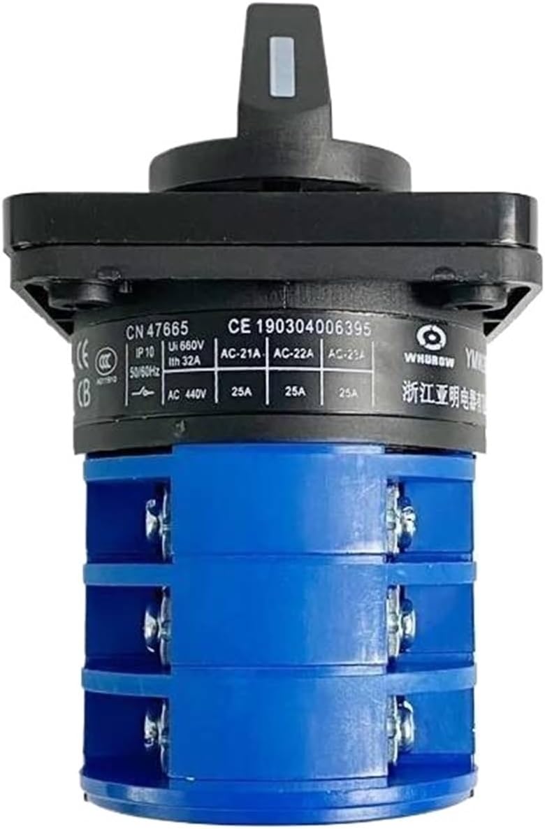 1PCS LW26 YMW26-32/3 Manual Electrical Changeover Rotary Cam Switch 3 Layers 32A 690V Three Poles Silver Contact LW28-32A(1-0-2 position)