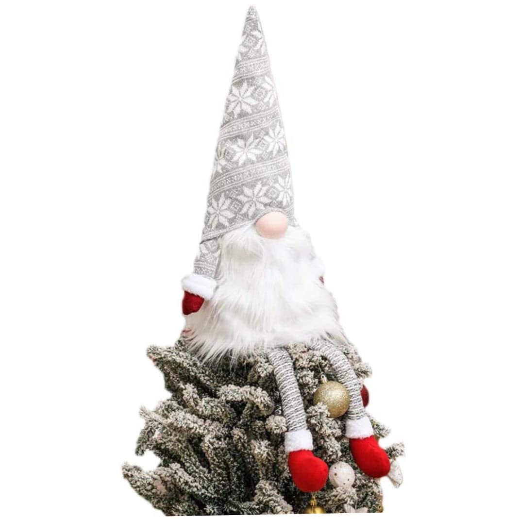 Árbol Topper Gnomo Navideño de Felpa Estable que No se Cae de la Punta del Abeto