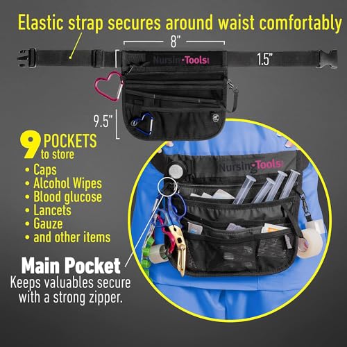 Image of Kangapak Nurse Fanny Pack Multi Compartment Waist Organizer Tool Bag for Students, Practitioners & Medical Professionals