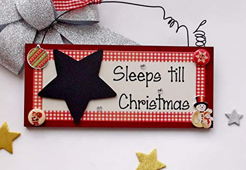 Craftworks Originals Placa de Madera para Pizarra de Sleeps Till con Cuenta atrás de Navidad